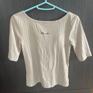 大激減-日系直紋刺繡文字綁帶性感修身上衣