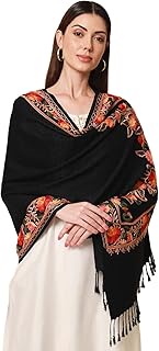 Women's Kashmiri Aari Embroidery Stole, Shawl, &amp; Wrap