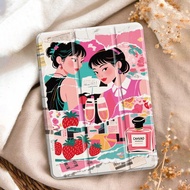 เคสป้องกันลายเย็บตะเข็บสไตล์เรโทรสุดอาร์ต เข้ากันได้กับ iPad Pro 11 นิ้ว 2024 (M4), iPad (A16) 11 นิ