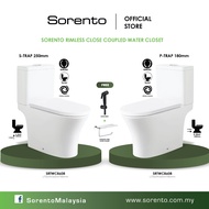 SORENTO Close Coupled WC Rimless flushing water closet Jamban tandas duduk SRTWC8608 toilet wc soft 