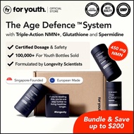 Age Defence System | For Youth | Longevity Supplements 3 Pack: NMN+, Glutathione, Spermidine+ | Repa
