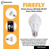 Firefly Motion Sensor LED Bulb 6W E27 Warm White 600lm 90s Delay Auto On/Off