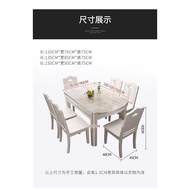 Mild Luxury Marble Solid Wood Dining Table Modern Simple Table Rectangular Retractable Folding round Desktop Household round