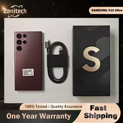 Original Samsung Galaxy S22 Ultra S908U1 8G RAM 128GB/256GB ROM 6.8" Octa Core Snapdragon 888 eSim 9