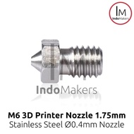 Stainless 3D Printer Nozzle E3D V6 0.4 nozzle, 1.75 Filament Diameter