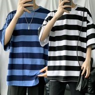 【From Perak】ProMan Men's Striped Short-sleeved T-shirt lengan pendek berjalur lelaki Round Neck Casu