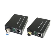 [IpvCQZ]Fiber Media Converter Gigabit SFP to RJ45 Gigabit Ethernet Adapter LC Single Mode Single Fib