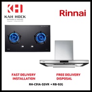 RINNAI RH-C91A-SSVR CHIMNEY HOOD + RB-92G 2 BURNER BUILT-IN HOB BUNDLE