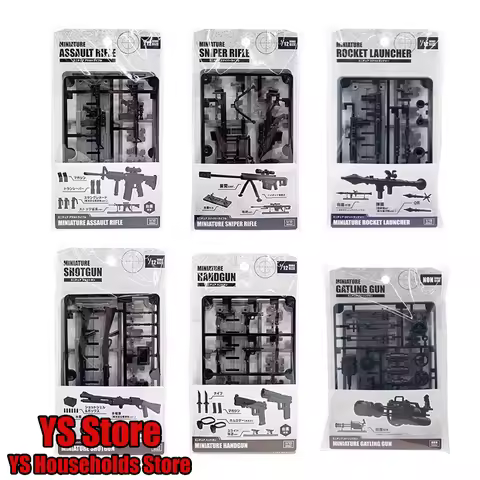 1/12 Soldier Static Mini Sniper/Assault Rifle Handgun RPG Gatling Model Gun Toys Scene Accessory For