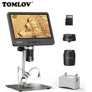 TOMLOV DM602 HDMI Digital Microscope with 3 Lens, 10.1" Soldering Microscope for Electronics Repair,