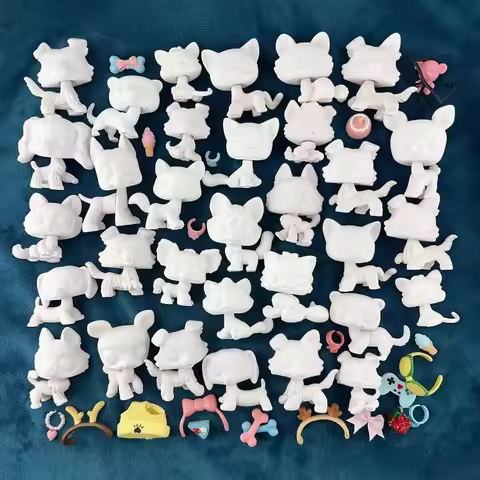 9 Pcs Minilpsshop Custom Bobble Head Toys White Bases Random 9pcs White Molds Design by Yourself Rar