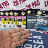 Seahawk YM-1901B Crane Swivel Black Fishing Swivel Kili Pancing