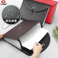 Leather Document Organizer Accordion Bag Accordion Folder File Bag Multi-layer Insert Pages Large Ca