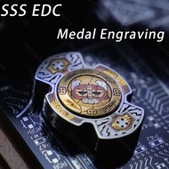 new SSS EDC Stainless Steel Medal Engraving Fidget Spinner Stress Toys Stress Relief Toy Spinner Fid