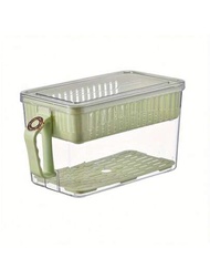 1入組帶計時器的透明冰箱保鮮盒，廚房食品分類收納盒，水果和蔬菜保鮮盒，廚房配件