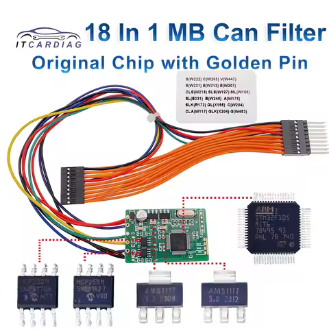 MB 18in1 CAN Filter Chip Golden Pin 18 in 1 CAN Filter for W222 W205 W447 204 W212 W166 R172 for Ben