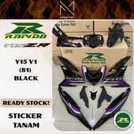 COVERSET Y15 V1/V2 LC150 (81) BLACK PURPLE WHITE BLUE YAMAHA Y15 RAPIDO COVERSET STICKER TANAM MOTOR
