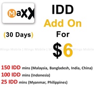 M1 Maxx $6 | IDD Plan Top Up | 150min IDD | 100min IDD | 25min IDD | Recharge | Renewal | M1 Maxx
