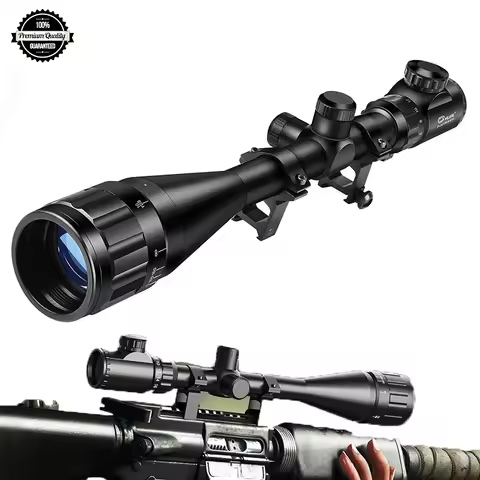 6-24x50 AOE Scope Optical Sight Red Green Illuminated Long Range Scope for Hunting with 20MM Scope R