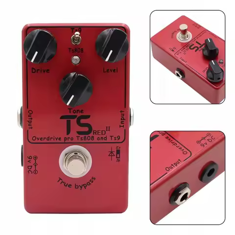 DemonFX TS Red Overdrive Effect Pedal Professional Dual Mode TS808/TS9 Overdrive True Bypass for Ele