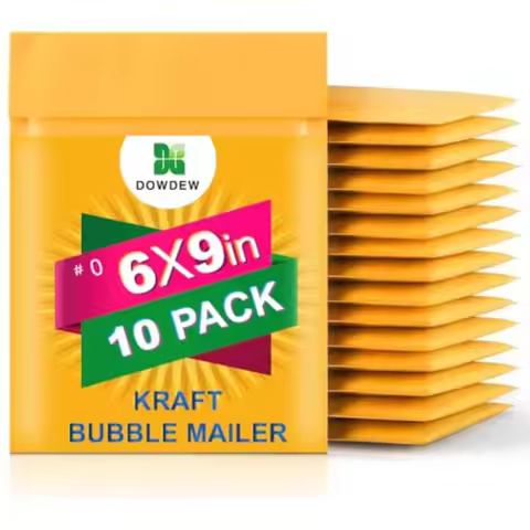 Kraft Bubble Mailers [10 Pack] Shipping Mailing Packing Padded Envelopes #0 6" x 9"