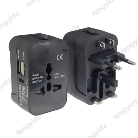 1PCS Universal Travel Adapter with Dual USB Port UK to EU Plug Adaptor Wall Charger AC Power Convert