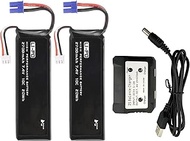 2PCS 7.4V 2700mAh Lithium Battery with 2-in-1 Charger for Hubsan X4 H501S H501A H501C H501M H501SW H