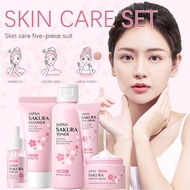 Laikou Japan Sakura Skincare Set Cleanser Toner Cream Cream Eye Serum E7f3