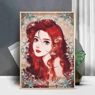 Beautiful mermaid - Cross stitch kit 9CT printed canvas .