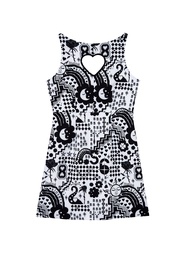KLOSET Symbolic Sleeveless Mini Dress (PF23-D001) ชุดเดรสสั้นแขนกุด ผ้าพิมพ์ลาย