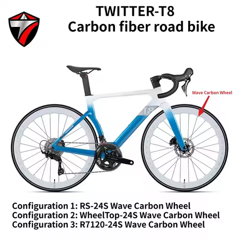 TWITTER new T8pro 2rd 700C carbon fiber road bike hydraulic disc brake with multiple configurations 