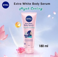 Body Serum Nivea Hijab Cooling Extra White 180ml - Vitamin C & Cooling Menthol UV Filter - Serum Han