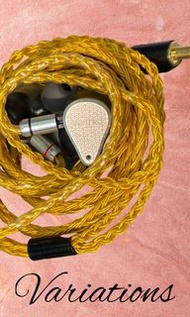 水雨月 專用耳機升級線 16絞升級線 𝑽𝒂𝒓𝒊𝒂𝒕𝒊𝒐𝒏𝒔 2Pin CM針插 2.5 3.5 4.4平衡 TypeC LIGHTNING耳機 銅 銀 金 三種物料 七款型號  水月雨耳機 Varia