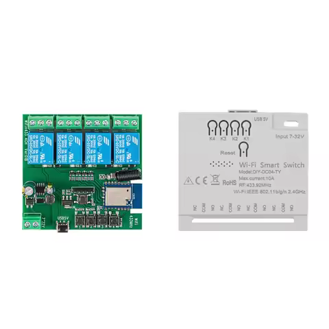 4CH Tuya Wifi Smart Switch Wifi Switch 7-32V 5V 2.4G Wifi Smartlife Home Automation Module For IFTT 