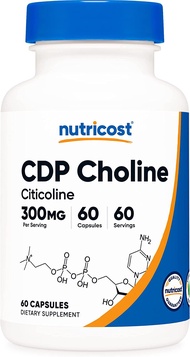 ✅ Real CITICOLINE 120/60 Caps CDP Choline Nutricost/Tahoe for Neural Growth & Regen Supports Brain H