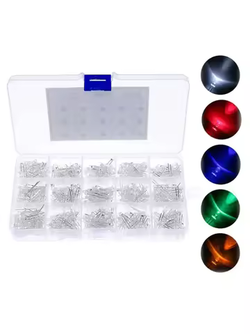 750pcs 5 colors x 150pcs 3mm F3 Diodes led transparent ultra light Yellow Red Blue Green white Assor