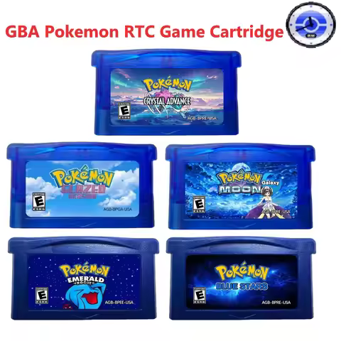 Pokemon Moon Galaxy Glazed Crystal Advance GBA Flash Game Cartridge - English RTC Version GBA ROM Mo