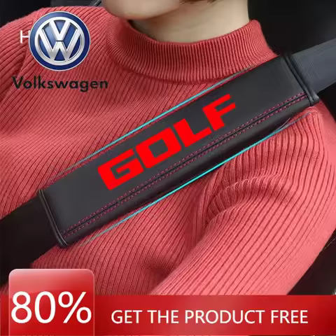 For VW Volkswagen Jetta MK5 Golf 2Pcs Leather Car Seat Belt Shoulder Cover Protective Pads for Volks