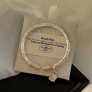 Lin Dasheng Jewelry {Lucky Cat} Solid Pure Silver 999.9 New Chinese Style Silver Bracelet Light Luxu
