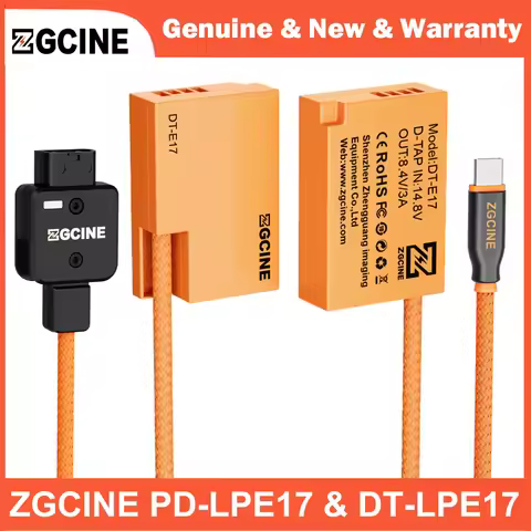 ZGCINE USB-C PD to LP-E17 & D-Tap to LP-E17 Dummy Battery Cable for Canon R50 R10 R8 RP M6 Mark II 8