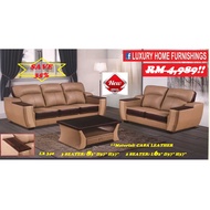 LX 340, 3 SEATER + 2 SEATER TRENDY CASA LEATHER SOFA SET, RM 4,989 SAVE 35% EXPORT SERIES ** COLOR COULD CHOOSE