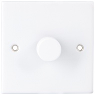 British Standard Dimmer Switch 1 GANG 2 WAY 150W LED DIMMER SWITCH MATT WHITE
