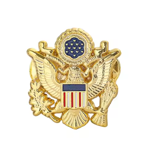 USA Flag Emblem Lapel Pin American Double-Headed Eagle Patriotic Brooch for Bag Clothes Jacket Pin B