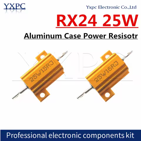 RX24 25W Aluminum Power Metal Shell Case Wirewound Resistor 0.01 ~ 100K 1 2 3 5 6 8 10 20 100 150 20