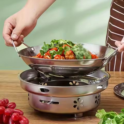 1pc 29cm/11.42inch stainless steel honeycomb skillet non-stick with handle scratch-resistant cooking