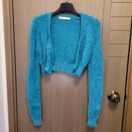 Zara 毛毛水鑽鈕扣外套