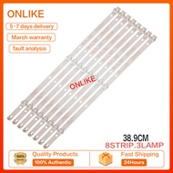 8pcs LED Backlight strip 3 lamp for 4708-K43WDC-A3113N11 LE43E6850 K430WDC1 L43E6800 43HFF5952/T3 43