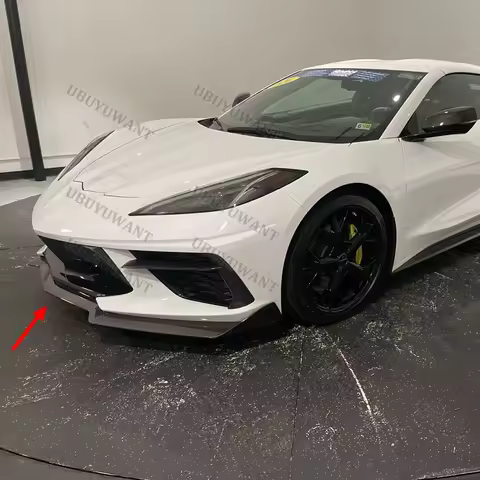For Chevy Corvette C8 GM 5VM Style Front Bumper Lip Custom Parts Front Chin Spoiler Splitter Protect