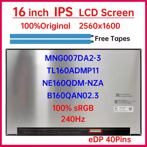 16 Inch 240Hz Laptop LCD Screen MNG007DA2-3 TL160ADMP11 NE160QDM-NZA B160QAN02.3 Display Panel 2560X