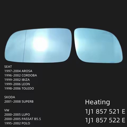 1J1857521E 1J1857522E Side Rearview Wing Vehicles Mirror Glass Heated For VW LUPO 6X1 6E1 PASSAT B5.
